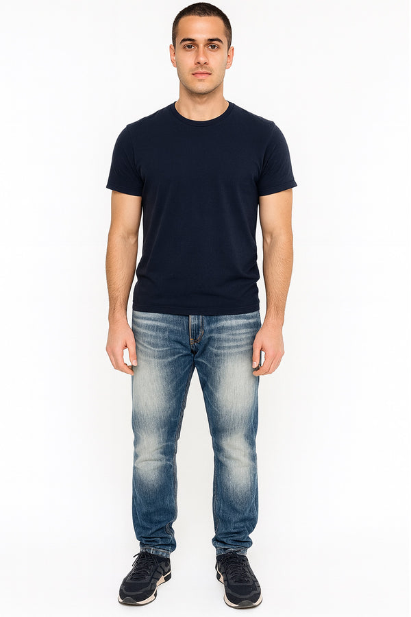 Men’s Slim Fit Faded Blue Denim Jeans – Stylish Casual Wear for Everyday Comfort