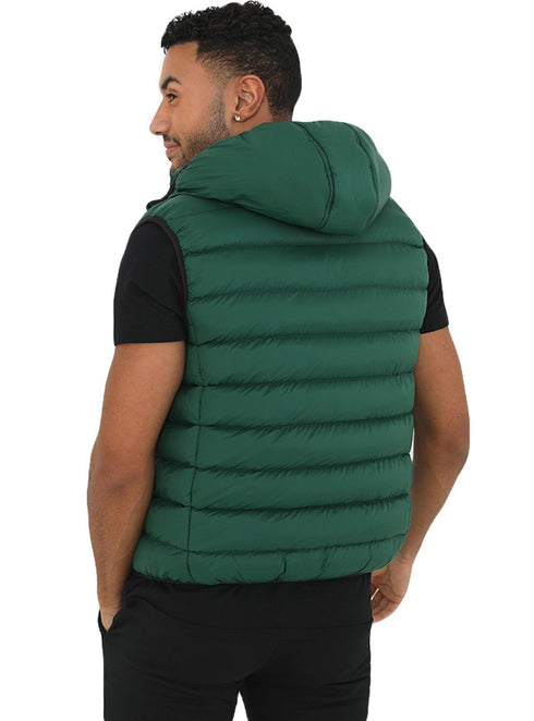 Mens Hooded Sleeveless Padded Puffer Jacket