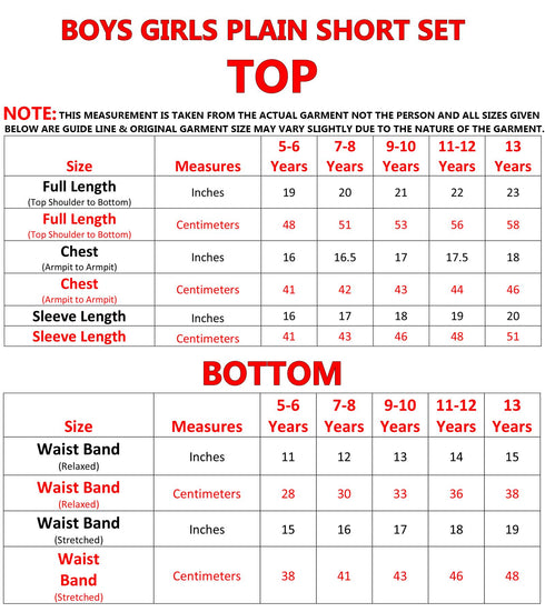 Kids Boys Girls Plain Pullover Short Set