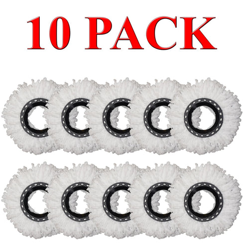 Spin Mop Refill Heads Replacement Pads - Compatible Microfiber Mop Heads – 2, 4, 6, 8, or 10 Pack