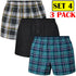 3 Pack Men's Check Woven Cotton Boxers