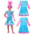 Kids Halloween Costume & LED Lights Bundle | Troll Dress, Striped Leggings with Skirt & 6 Pack Maple Leaf String Lights