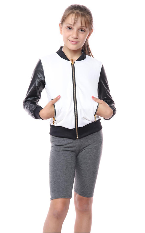 Girls Full Zip Sports Jacket with Zipped Pockets