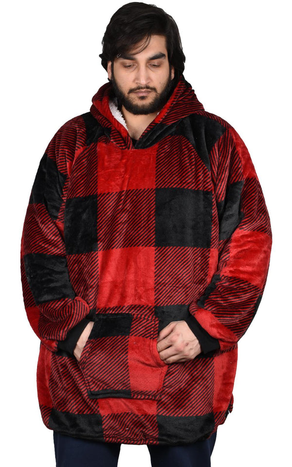 Blanket Oversized Hoodie Big Check2 - Heavy