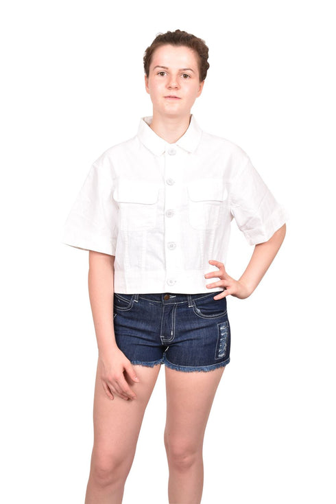 Womens Trendy Stylish Front Pockets Jacket