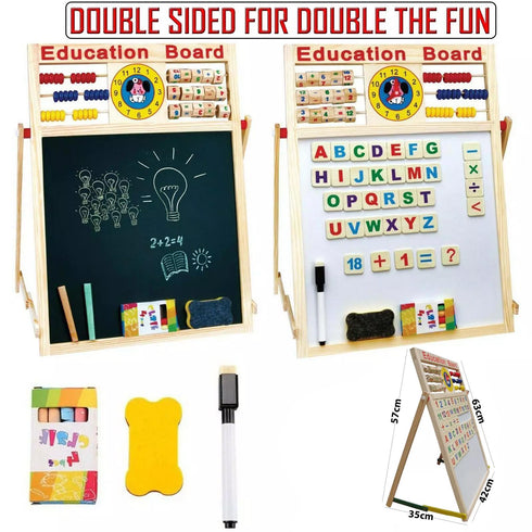 Kids Double Side 6in 1 Wooden Activity Board