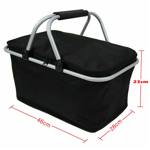 Folding Insulated Cooler Picnic Basket - 30 Litres