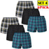 6 Pack Men's Check Woven Cotton Boxers