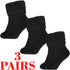Men's Soft Warm Thick Black Thermal Socks - 1/3 Pack