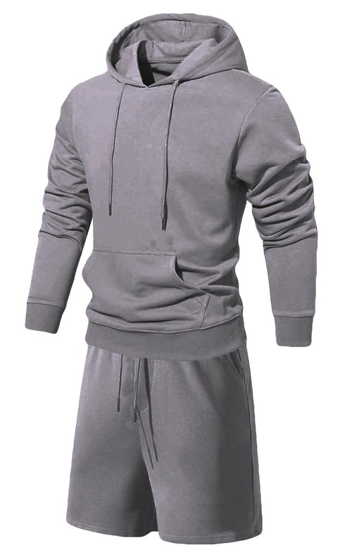 Kids Boys Girls Plain Pullover Short Set