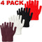 4 Pack Unisex Knit Winter Gloves – Warm Adult Gloves in 4 Colours