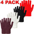 4 Pack Unisex Knit Winter Gloves – Warm Adult Gloves in 4 Colours