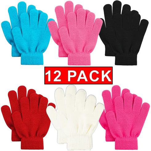 12 Pack Kids Winter Gloves