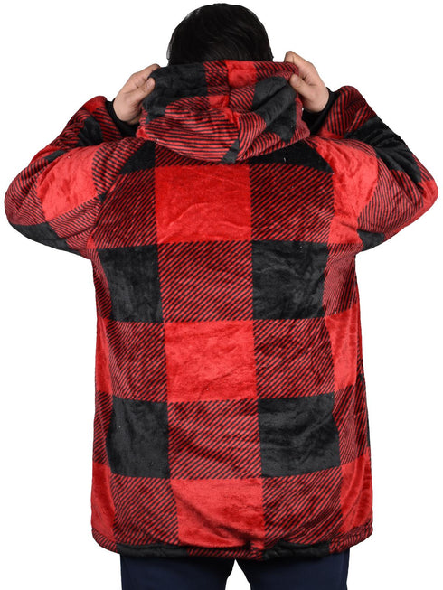 Blanket Oversized Hoodie Big Check2 - Heavy
