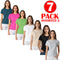 7 Pack Women's Plain Poly-cotton T-Shirts