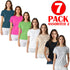 7 Pack Women's Plain Poly-cotton T-Shirts