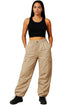 Womens Baggy Cargo Trousers – Drawstring Waist, Loose Fit Combat Pants with Pockets