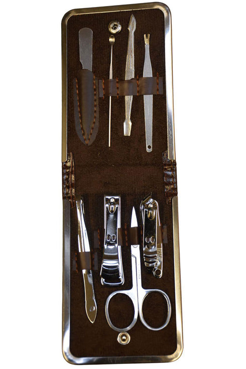 8 Piece Men’s Manicure Set with Leather Case – Professional Nail Care Kit for Grooming & Personal Care