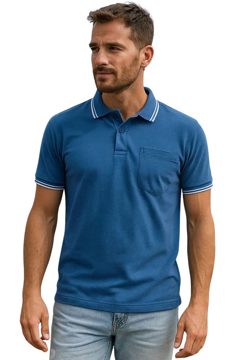 Men Polo Collar T-shirt with Pocket