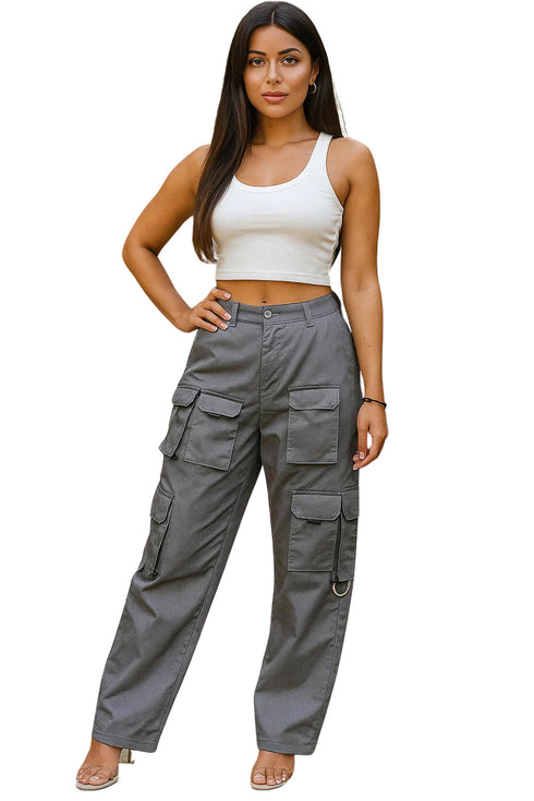 Girls Cargo Combat Trousers – 8 Pocket, Casual Outdoor Pants, Women’s Utility Workwear