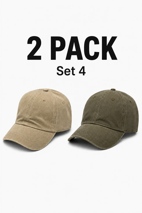 Unisex Vintage Washed Baseball Caps – Multipack