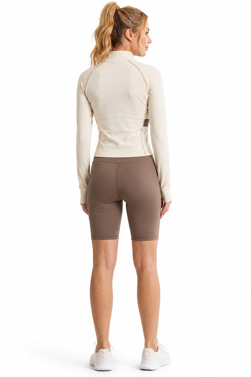 3 Piece Women’s Activewear Set with Sports Bra, Jacket & Cycling Shorts