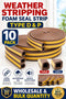 Weather Stripping Foam Seal Strip – Type D & P for Doors & Windows - From 79p Per Unit