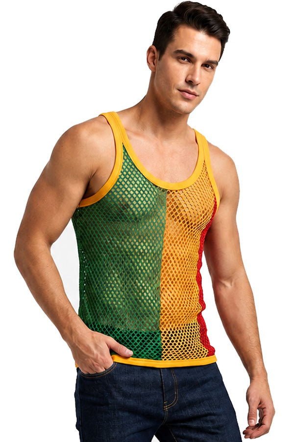Mens Cotton String Vest - XL