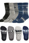 Men’s Griper Thermal Socks – Warm Winter Knitted Crew Socks with Stylish Nordic Pattern