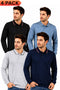 4 Pack Men’s Long Sleeve Tipping Plain Polo Shirt