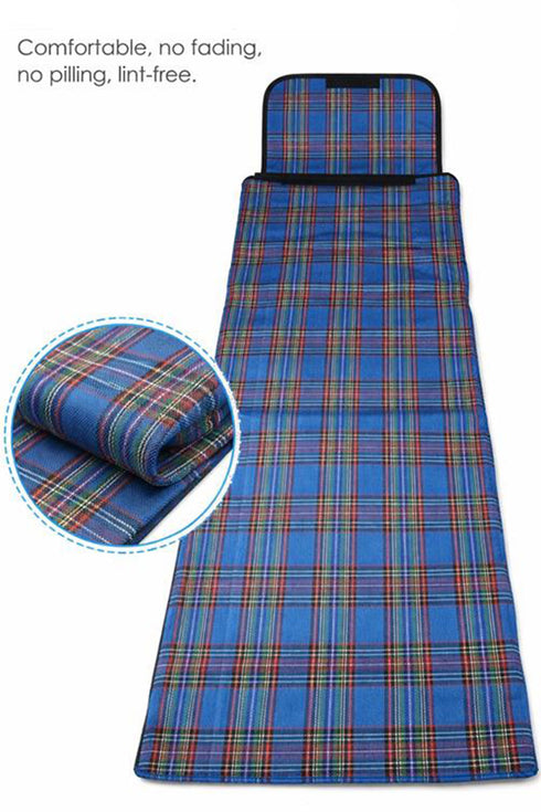 Foldable Waterproof Picnic Blanket with Handle – Large Outdoor Tartan Mat for Beach, Camping & Park