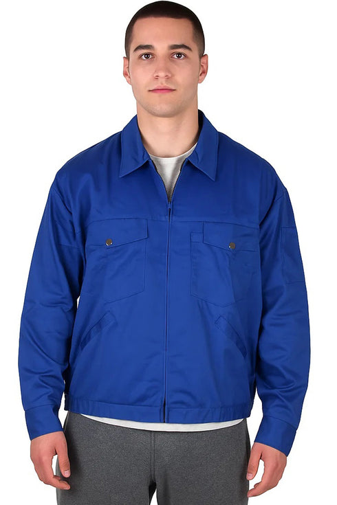 Men’s Polycotton Work Jacket – Tough & Durable, Lightweight, Multi-Pocket Zip-Up for Workwear