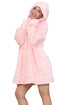 Unisex Oversized Blanket Hoodie – Pink Ultra Soft Wearable Fleece