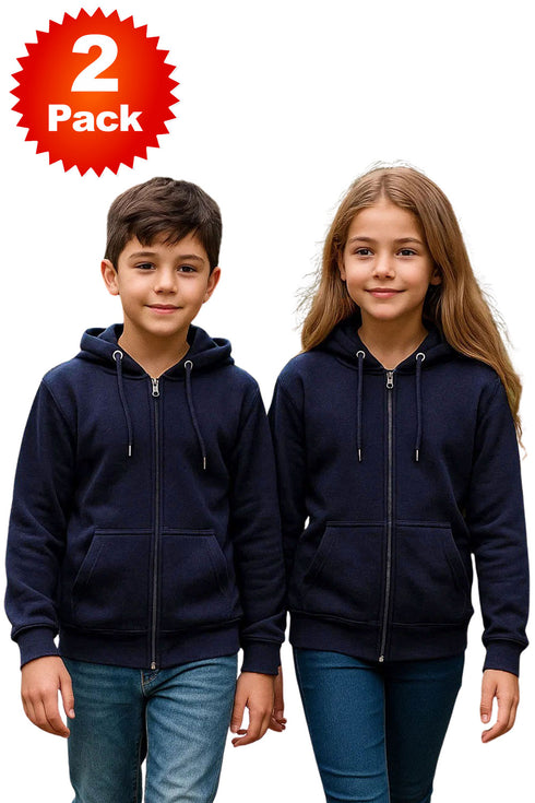 2 Pack Kids Same Cord Zip up Hoodie