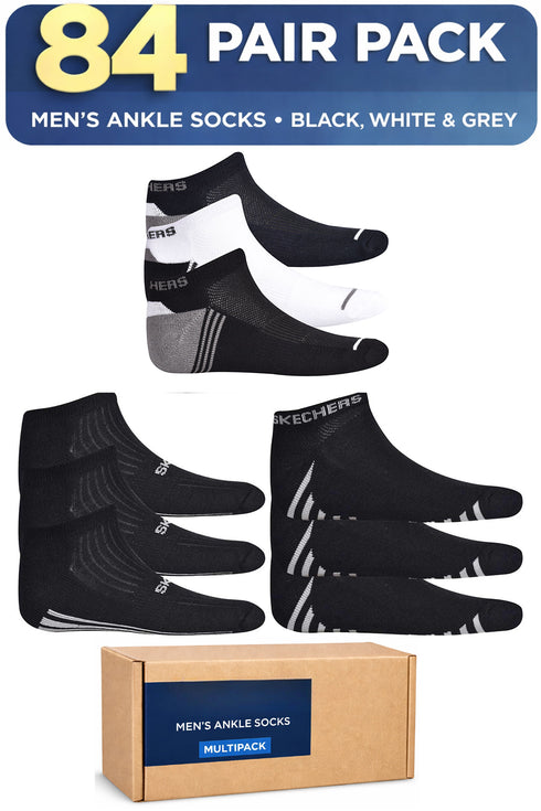 Men's Ankle Socks - Multi-Pack: 42 or 84 Pairs