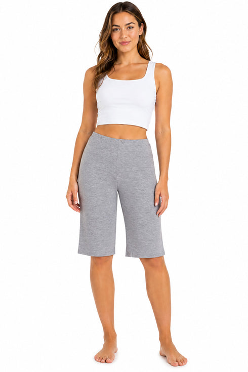 Women’s Knee Length Stretch Biker Shorts for Yoga, Gym & Casual Wear