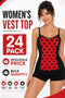24-Pack Women’s Ladybird Costume Vest Top - From 62p Per Unit
