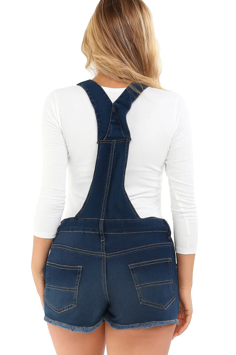 Women's denim painted dungaree
