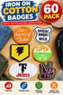 60 Pack Iron Cotton Badges - From 15p Per Unit