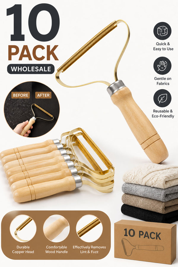 10 Pack Bulk Portable Lint Remover Manual Fuzz Shaver for Clothes & Carpet - 69p Per Unit