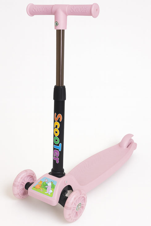 3-Wheel Kids Scooter with LED Light-Up Wheels – Adjustable Height & Foldable Design for Boys and Girls