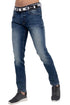Mens Crosshatch Slim Fit Denim Jeans