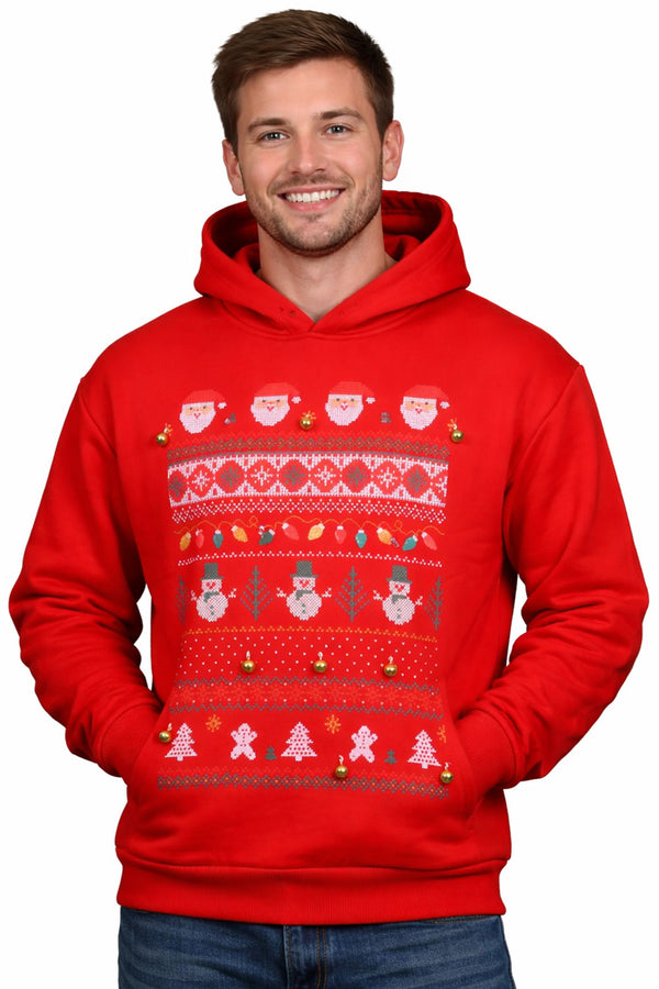 Mens 3D Christmas Pullover Hoodie