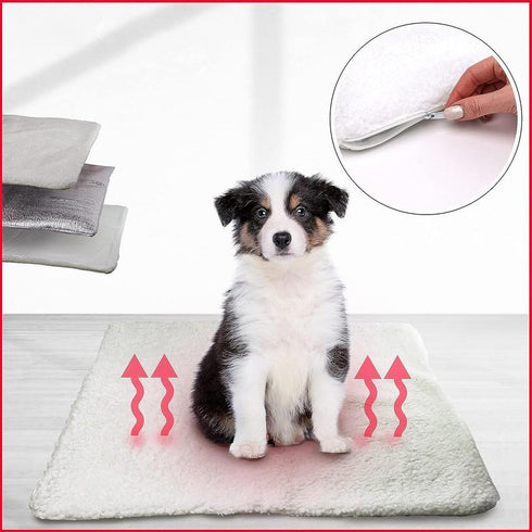 Self-Heating Pet Mat for Dogs & Cats | Reflective Thermal Bed with Soft Fleece and Anti-Slip Base