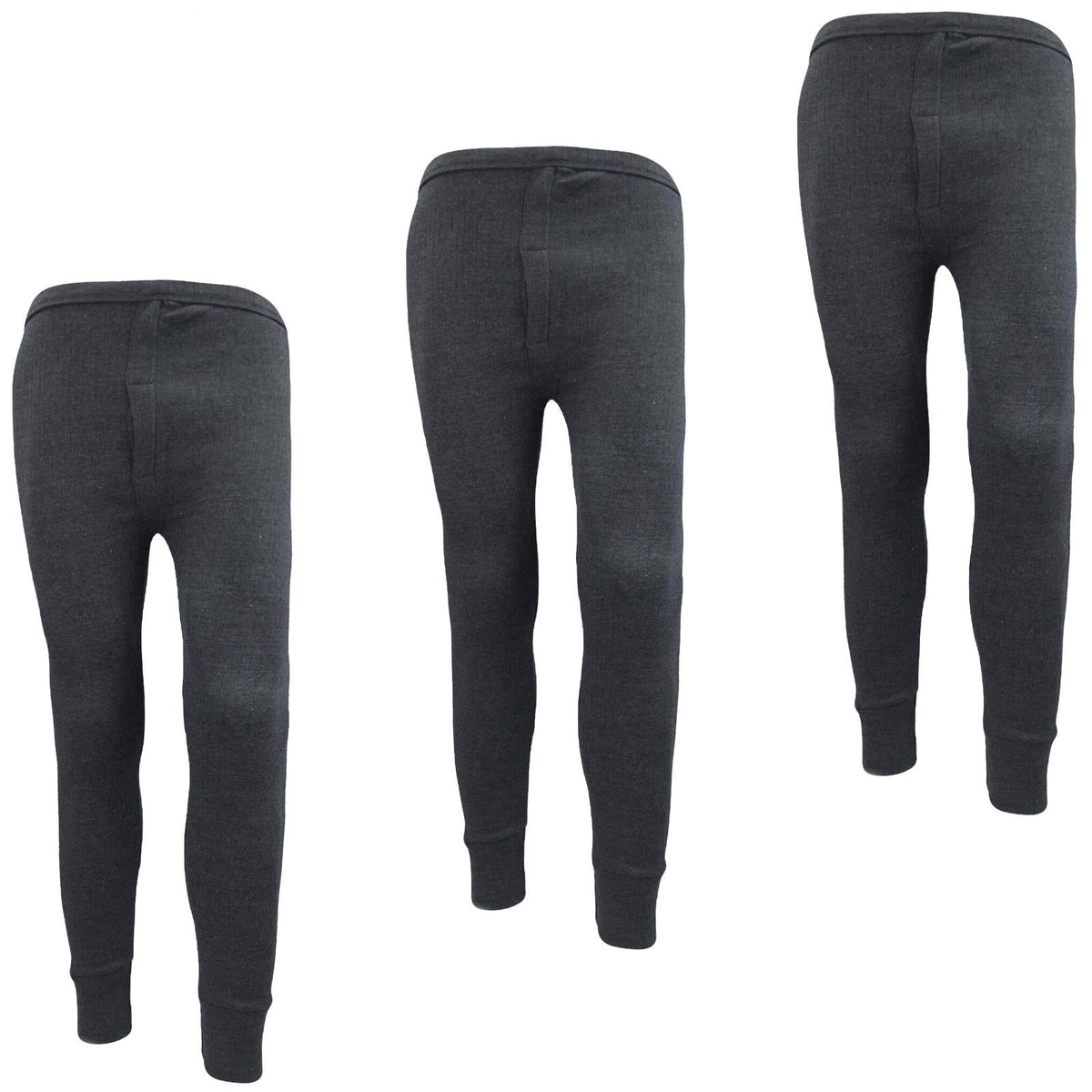 Buy Black Maximum-Warmth Ribbed Long Thermal Pants 2 Pack L | Multipacks | Tu