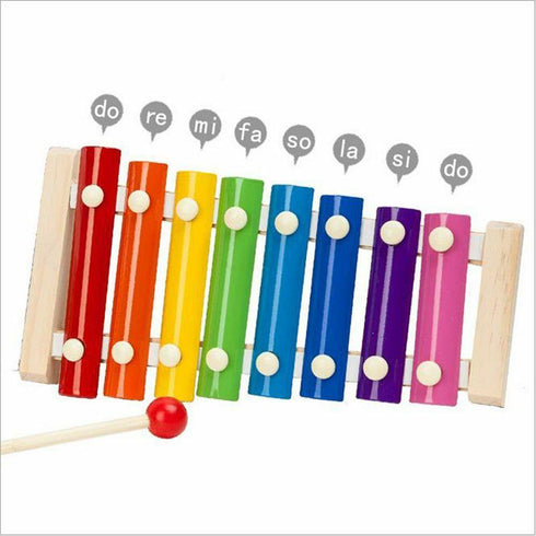 Wooden Rainbow Xylophone 8 Tone Music Enlightenment