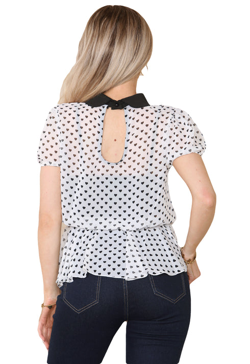 Ladies Collared Peplum Top