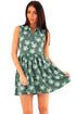 8 Pack Women’s Green Floral Sleeveless Dress Wholesale - From £2.49 Per Unit