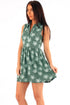 8 Pack Women’s Green Floral Sleeveless Dress Wholesale - From £2.49 Per Unit