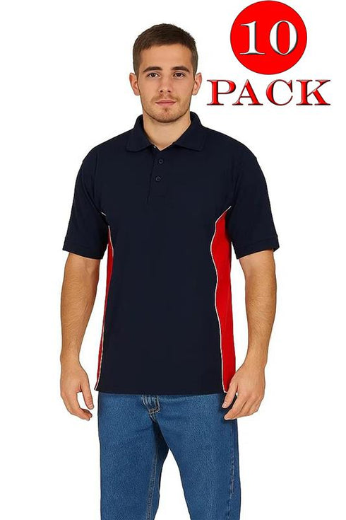 Mens Short Sleeve Polycotton Polo T-Shirts - 10/20 Pack